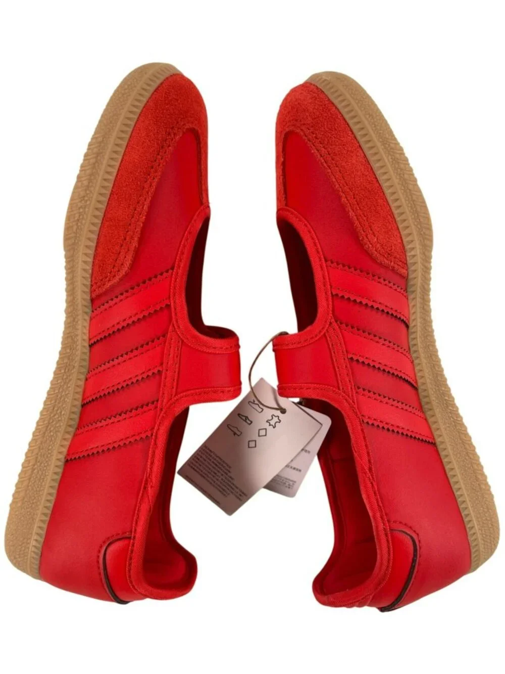 Adidas Samba Jane J Red Shoes Velcro Strap Casual Style KK1435 Kids Size 4.5 NEW